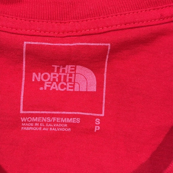 The North Face Women’s Spell Out Triple Logo Short Sleeve T-Shirt Red Size Small - Picture 3 of 6